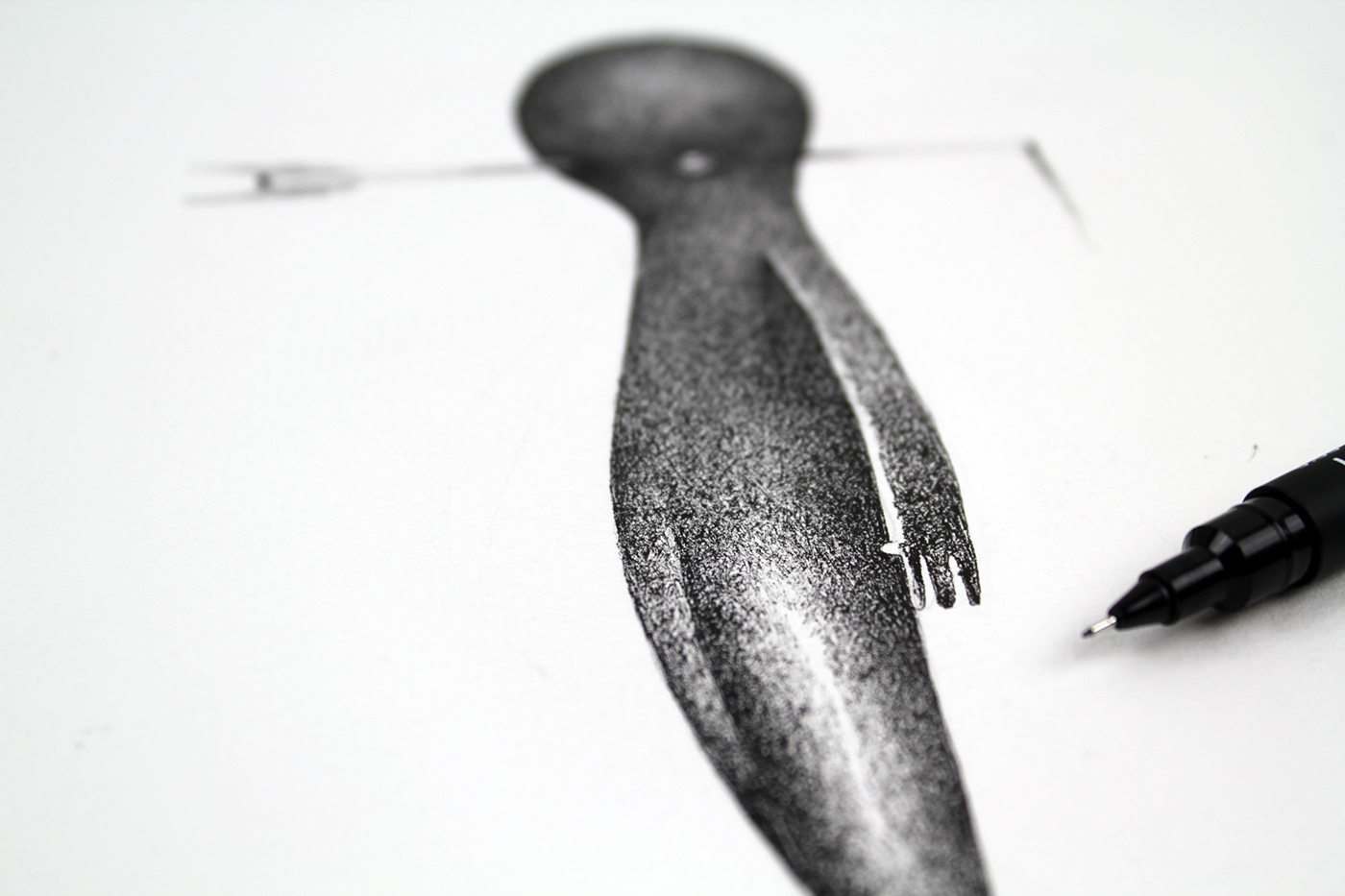 ink black paper engrave pen Rotring pigment ink ball point fine line handmade nib Staedler