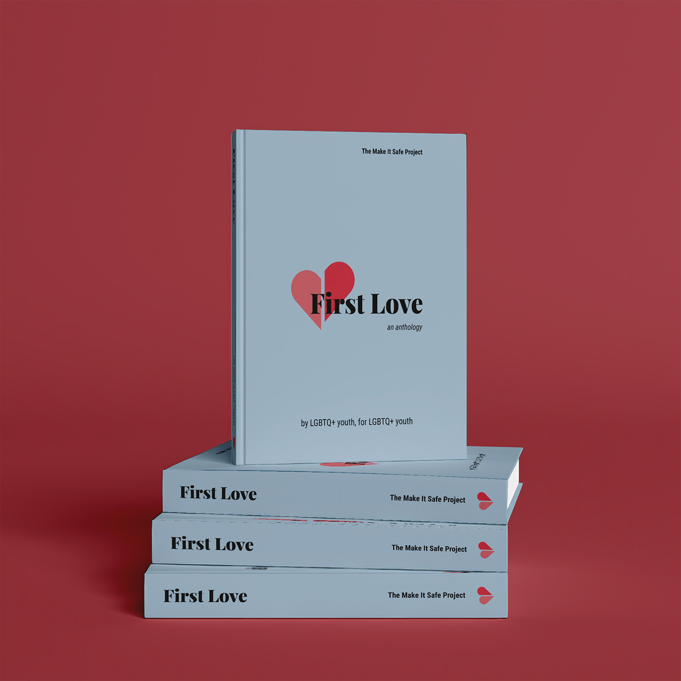 book cover Crush first love heart Love minimal red simple Valentine's Day
