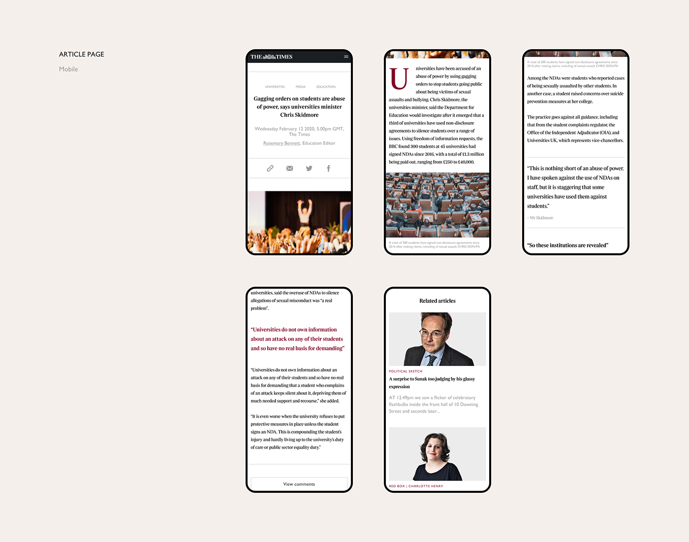 articles minimal mobile news newspaper politic redesign UI ux Web
