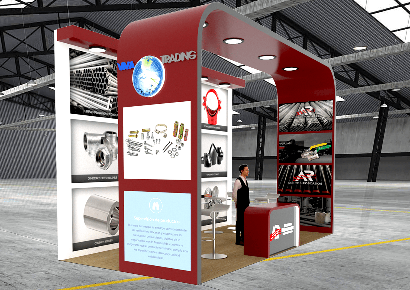 3D custom design Exhibition Booth Render stand design