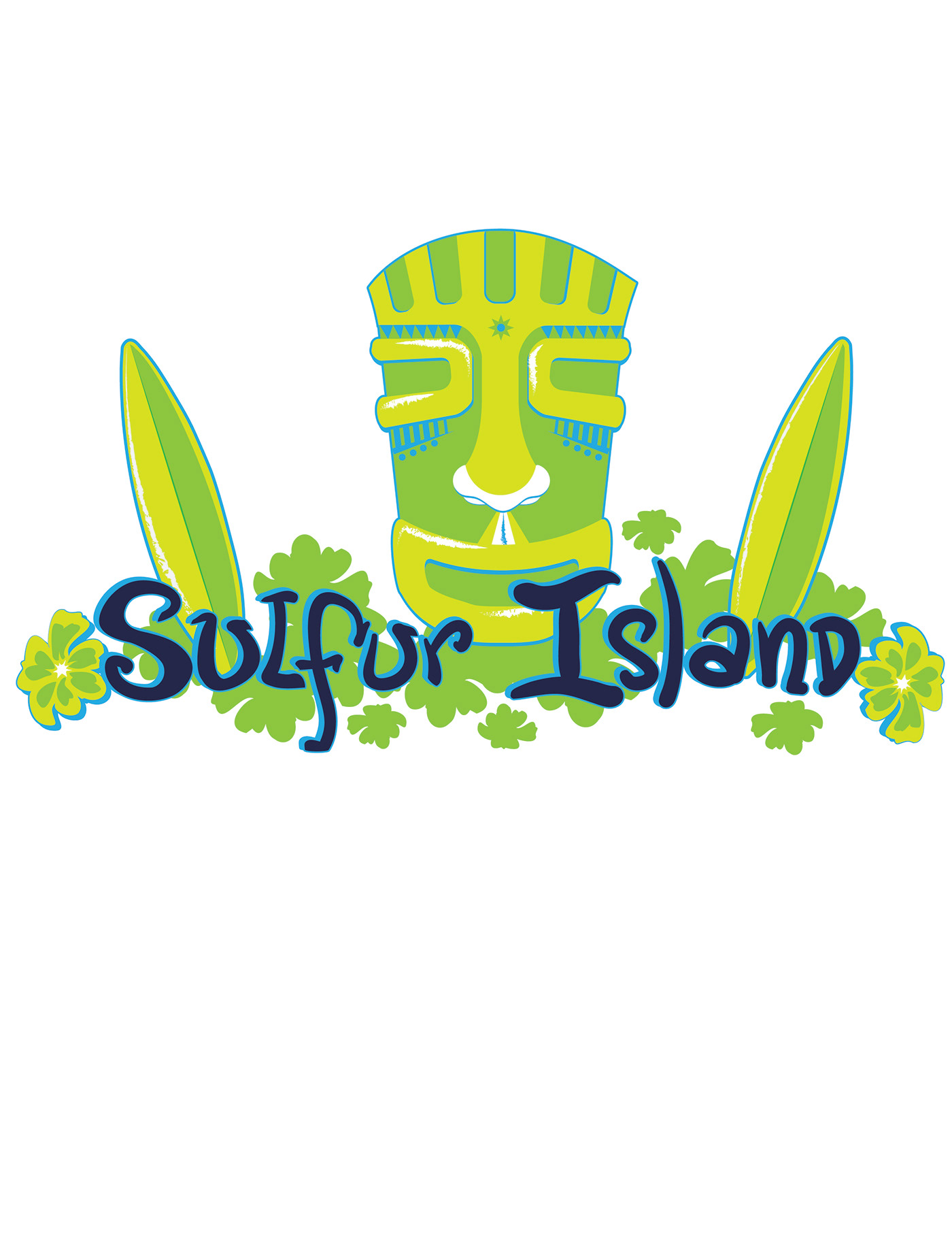 Sulfur Island board game game Island art direction  Tiki graphic art ILLUSTRATION  art SCAD