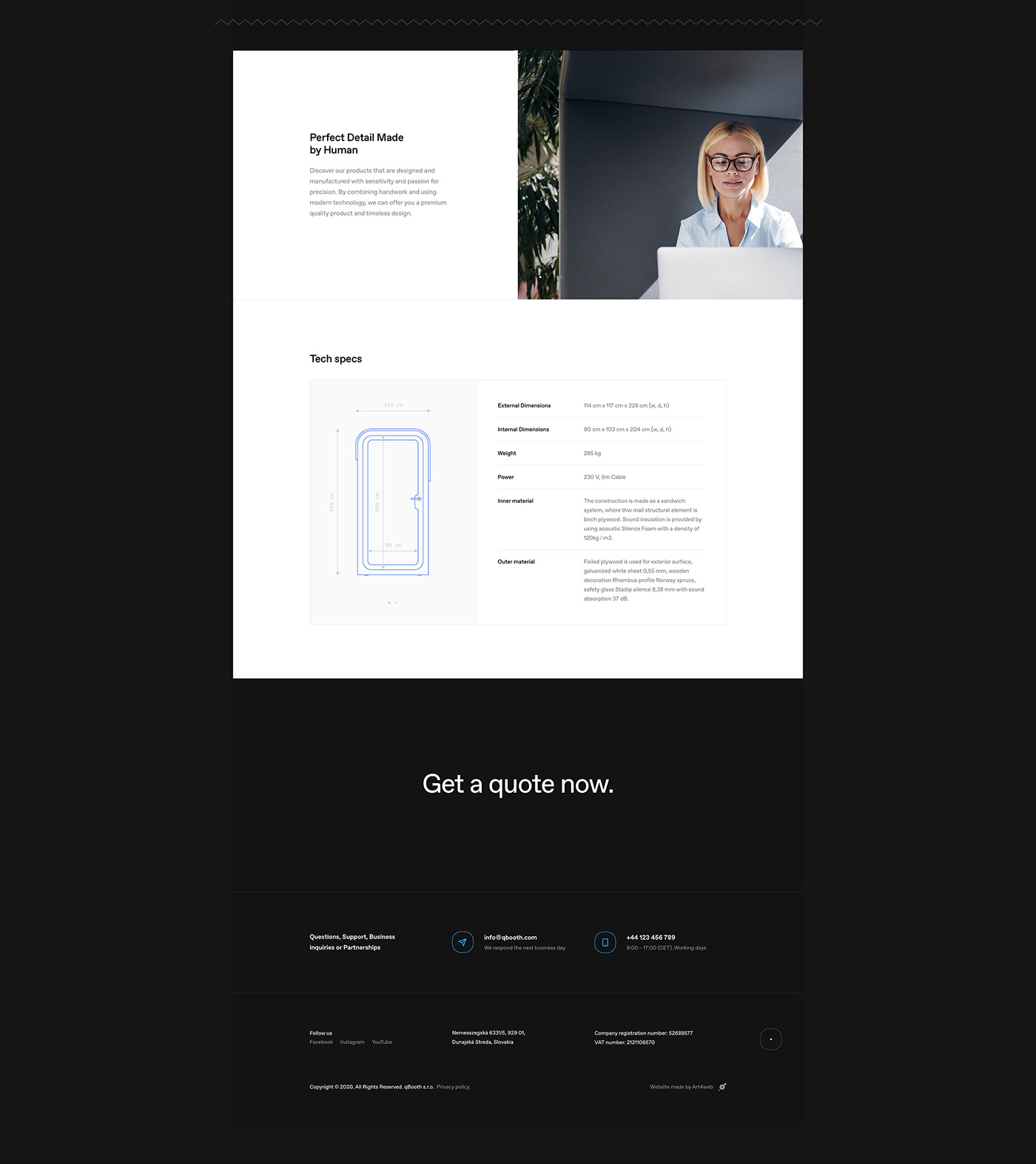 dark interactive minimal online meeting phone booth product scrolling website Startup Web Design  Website