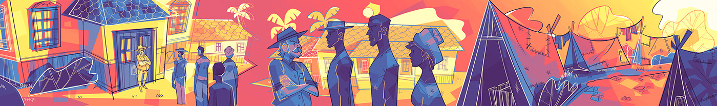 history Brazil black Education color Digital Art  cartoon Character design  digital illustration concept art