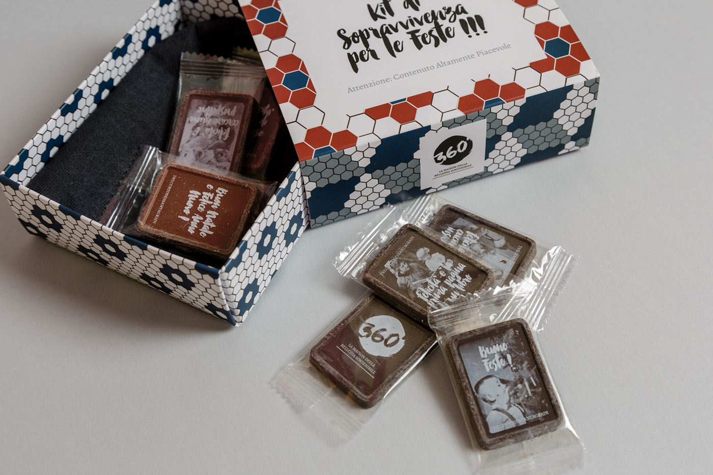 Packaging geometric pattern chocolate Christmas