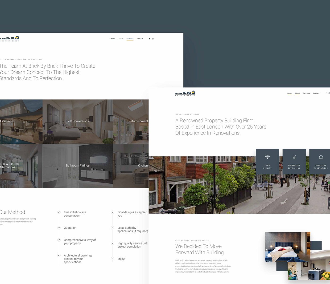 Website brand Responsive construction Web Design  ui design UX design London Interface user experience
