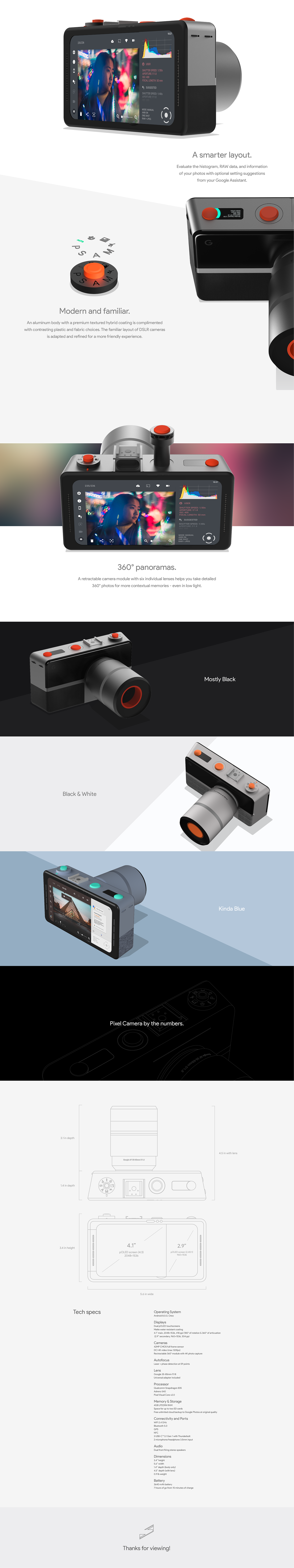 google pixel camera dslr product design  industrial design  artificial intelligence adobeawards