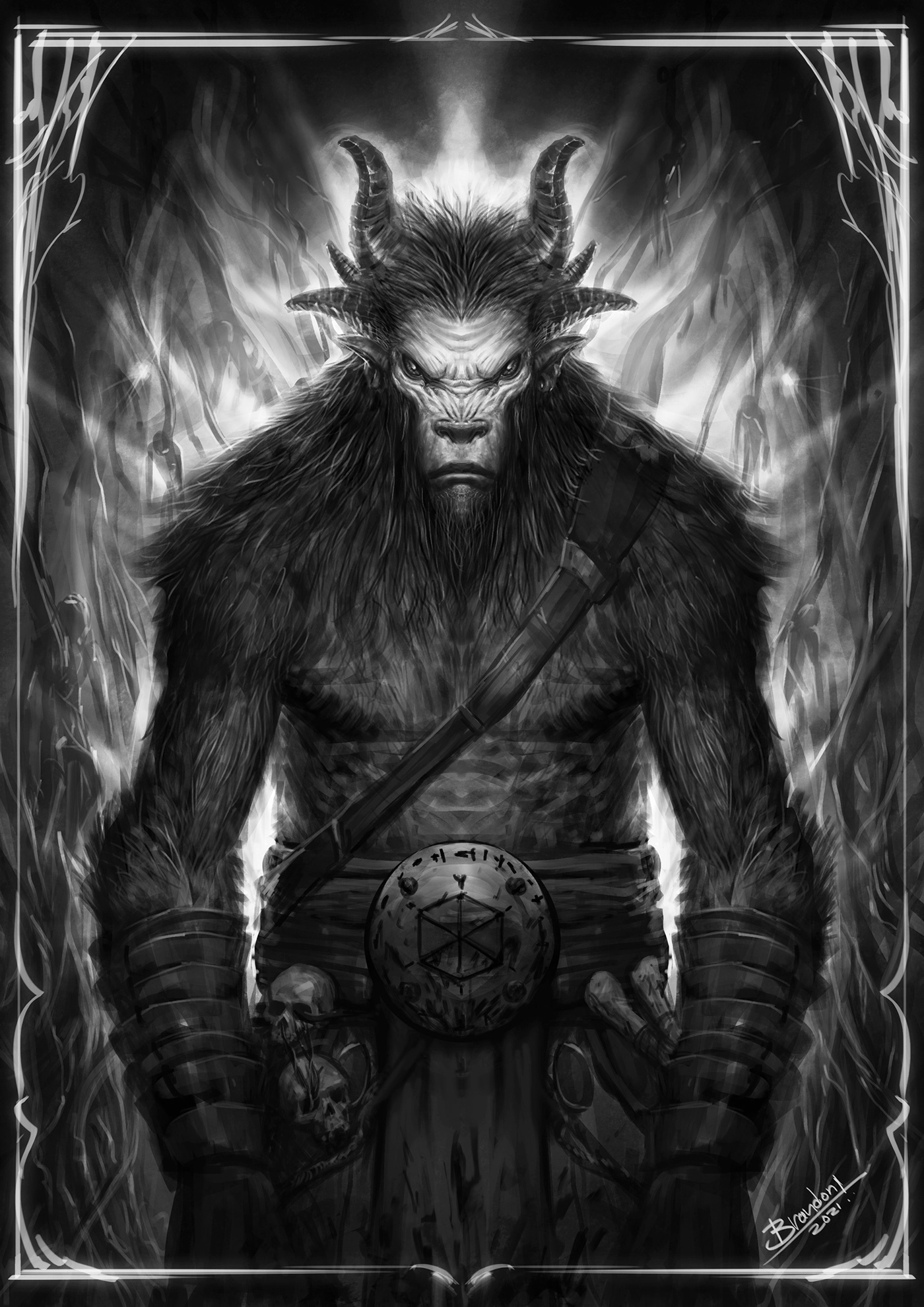 Character Cover Art dark art demon digital painting Games ILLUSTRATION  Movies painting   Werewolf