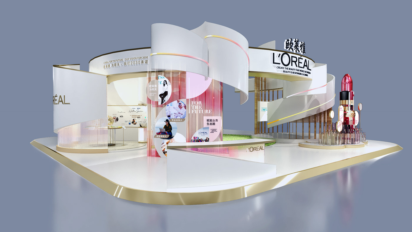3D architecture beauty booth cosmetics Event Exhibition  expo festival