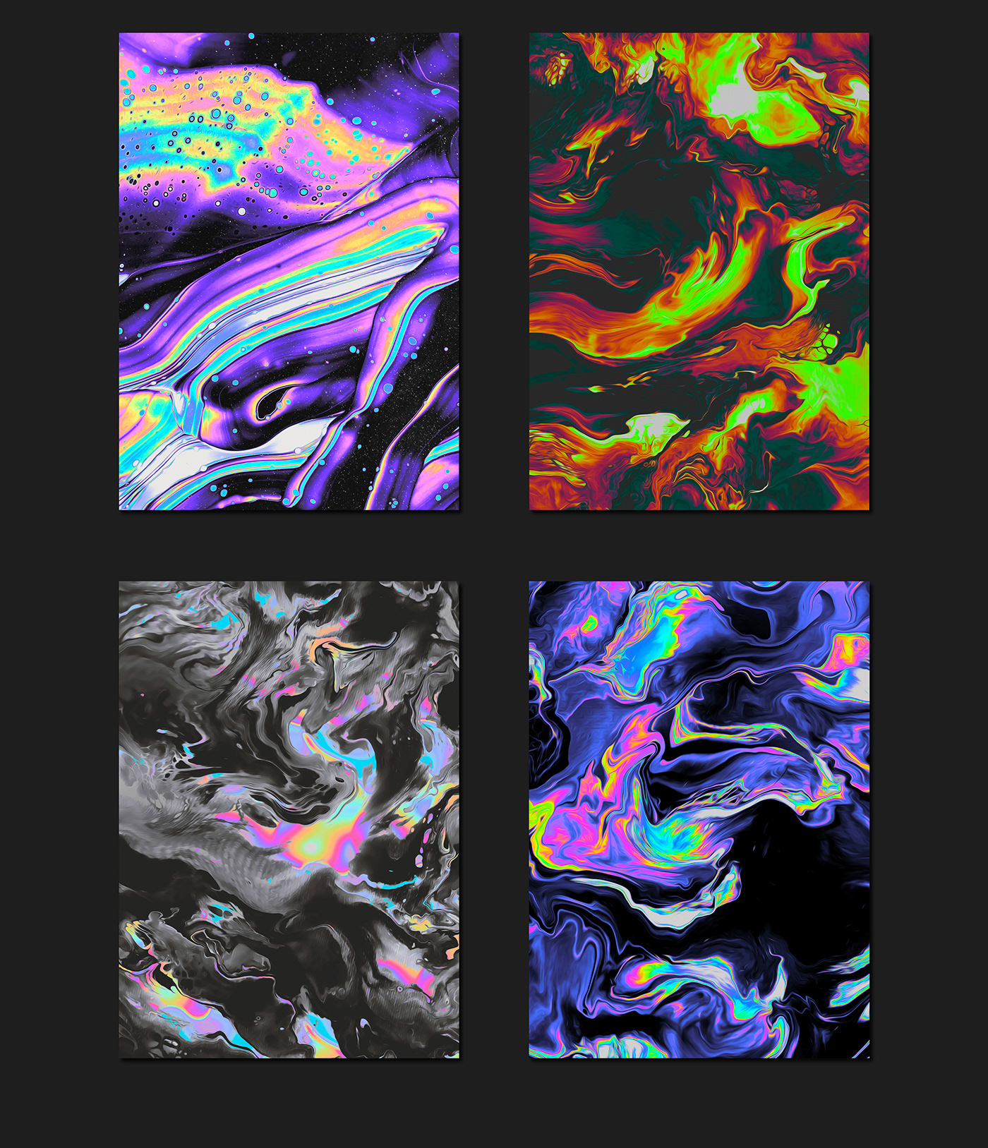 Digital Art  Glitch texture Marble paint abstract iridescent holographic vaporwave print