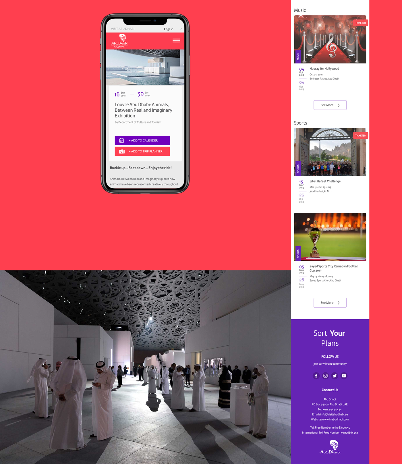 Web Webdesign UI ux abudhabi calendar exhibitions Events entetainment capital