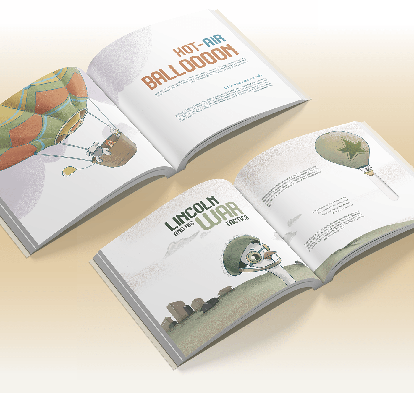 COFFEE TABLE BOOK ILLUSTRATION  balloon balloons ostrich storybook Picture book digital illustration
