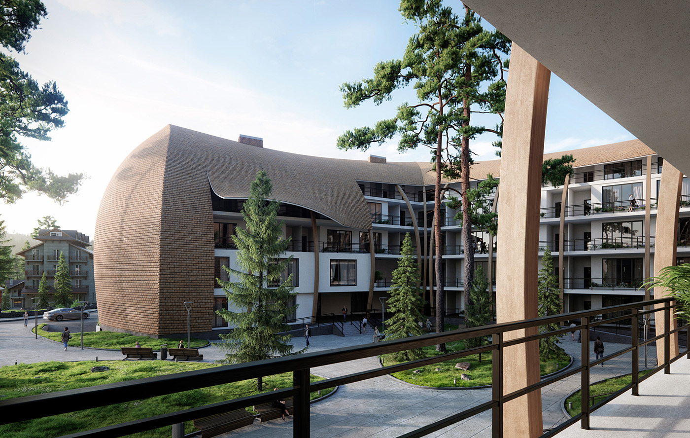 architecture Georgia residental complex housing forest environment mood lunas3d