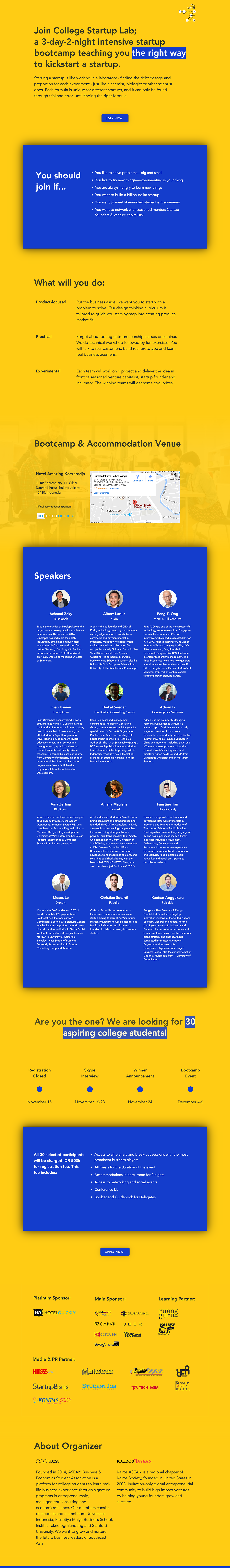 Website landing page yellow blue Startup