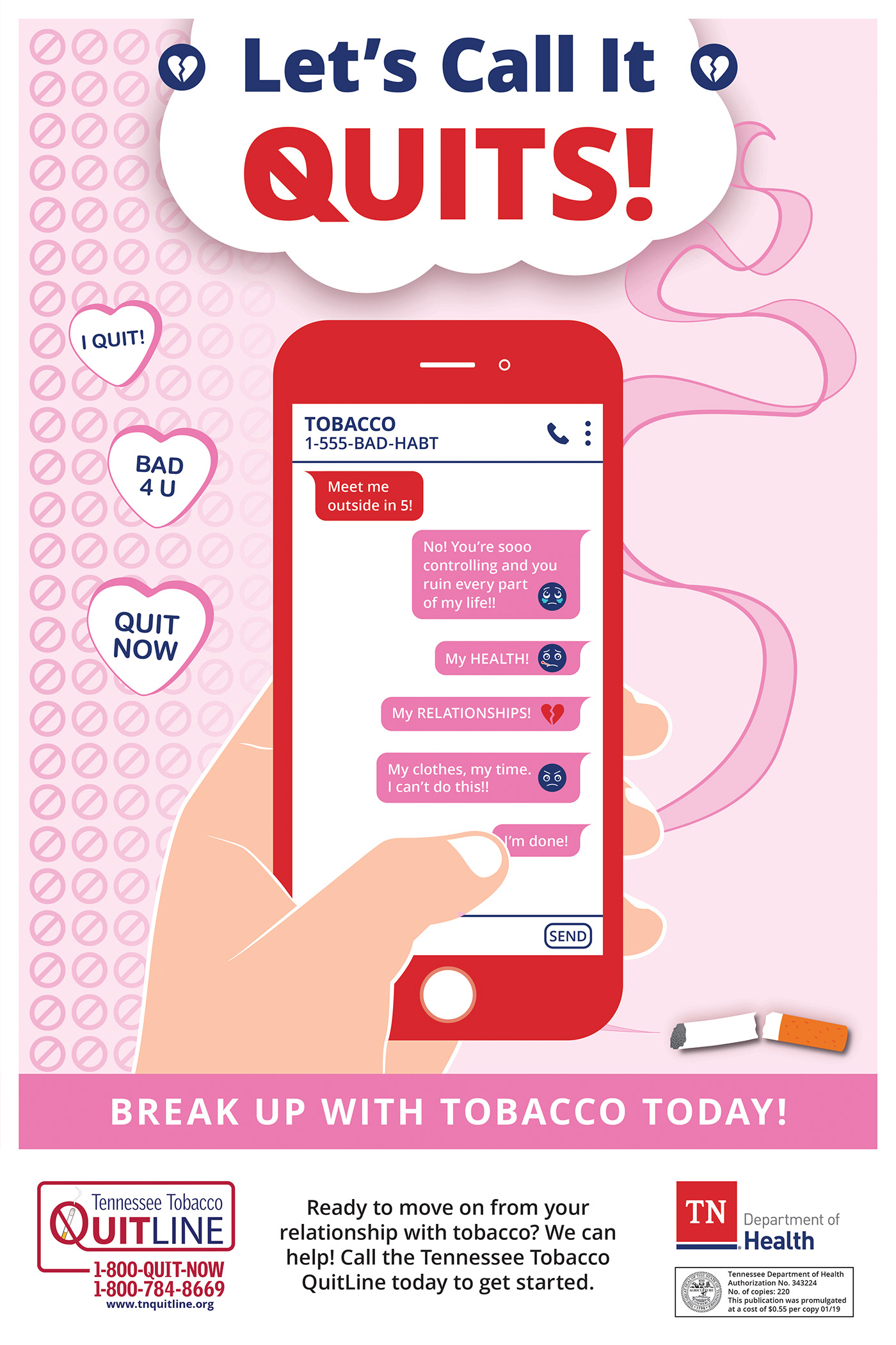agca Poster Design pink no smoking valentines day Love Health breakup campaign Relationships