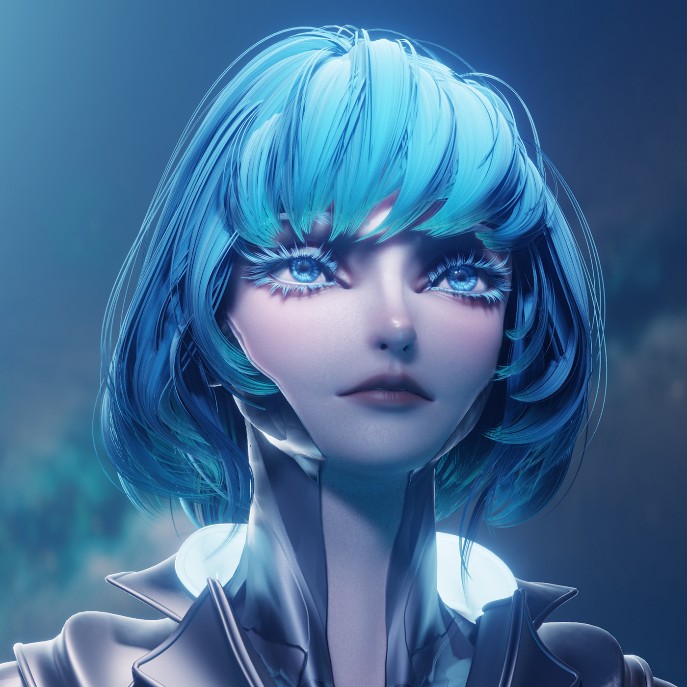 3D Character Character character animation Character design  Cyberpunk hair human face portrait Sculpt