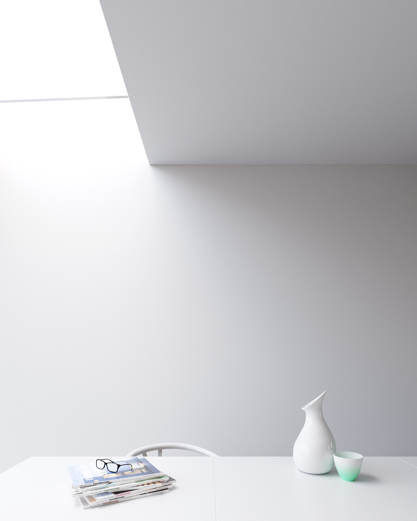 architecture interior design  Minimalism Scandinavian kitchen visuliazation 3D rendernig