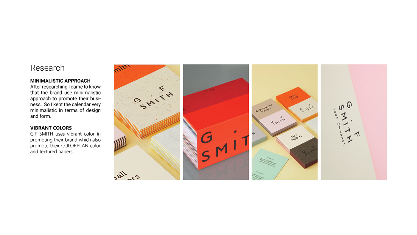 calendar color colorplan craft paper brand mountains G.F.Smith year in color Advertising  book