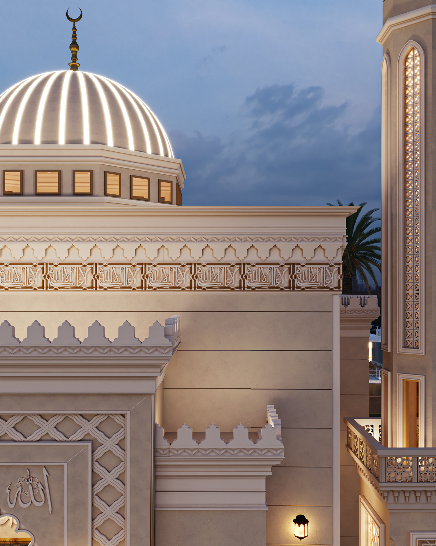 mosque islamic arabic architecture exterior visualization 3ds max Render vray