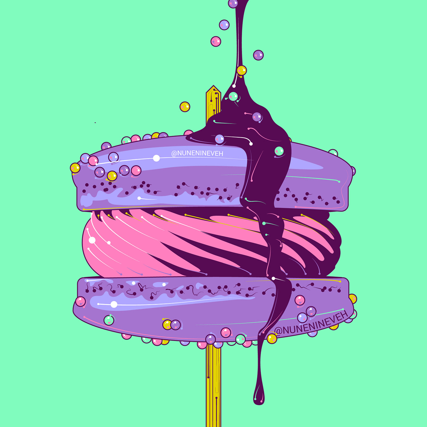 vector illustration of a sweet macarron made by Nune Nineveh Khachatryan in Adobe Illustrator
