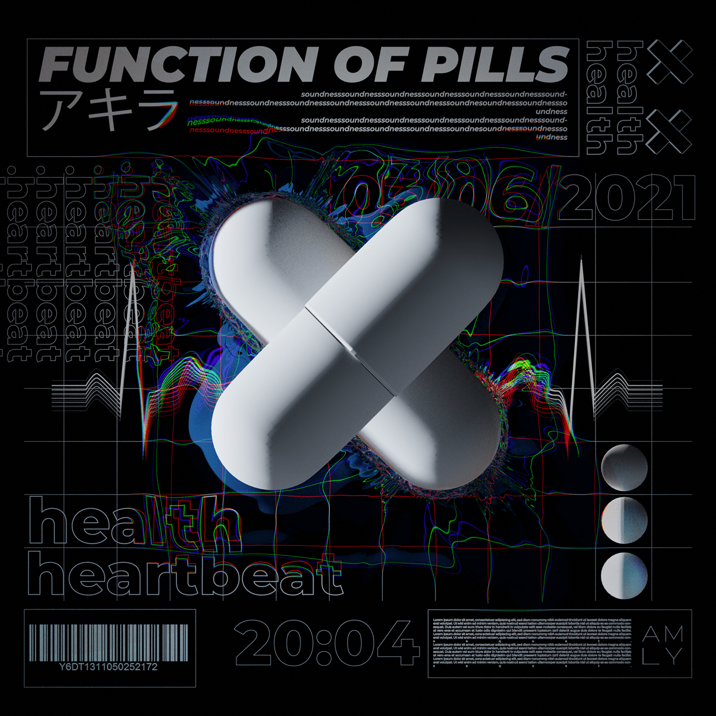 3d art Drugs function material pillow pills type