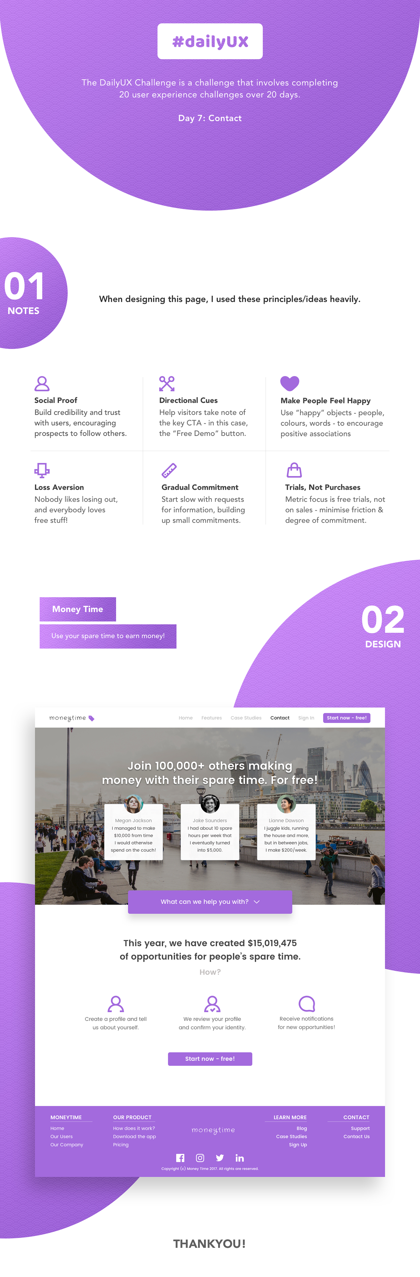 daily ux daily ui landing page Contact page minimal Testimonial Website Website Design Web Design 