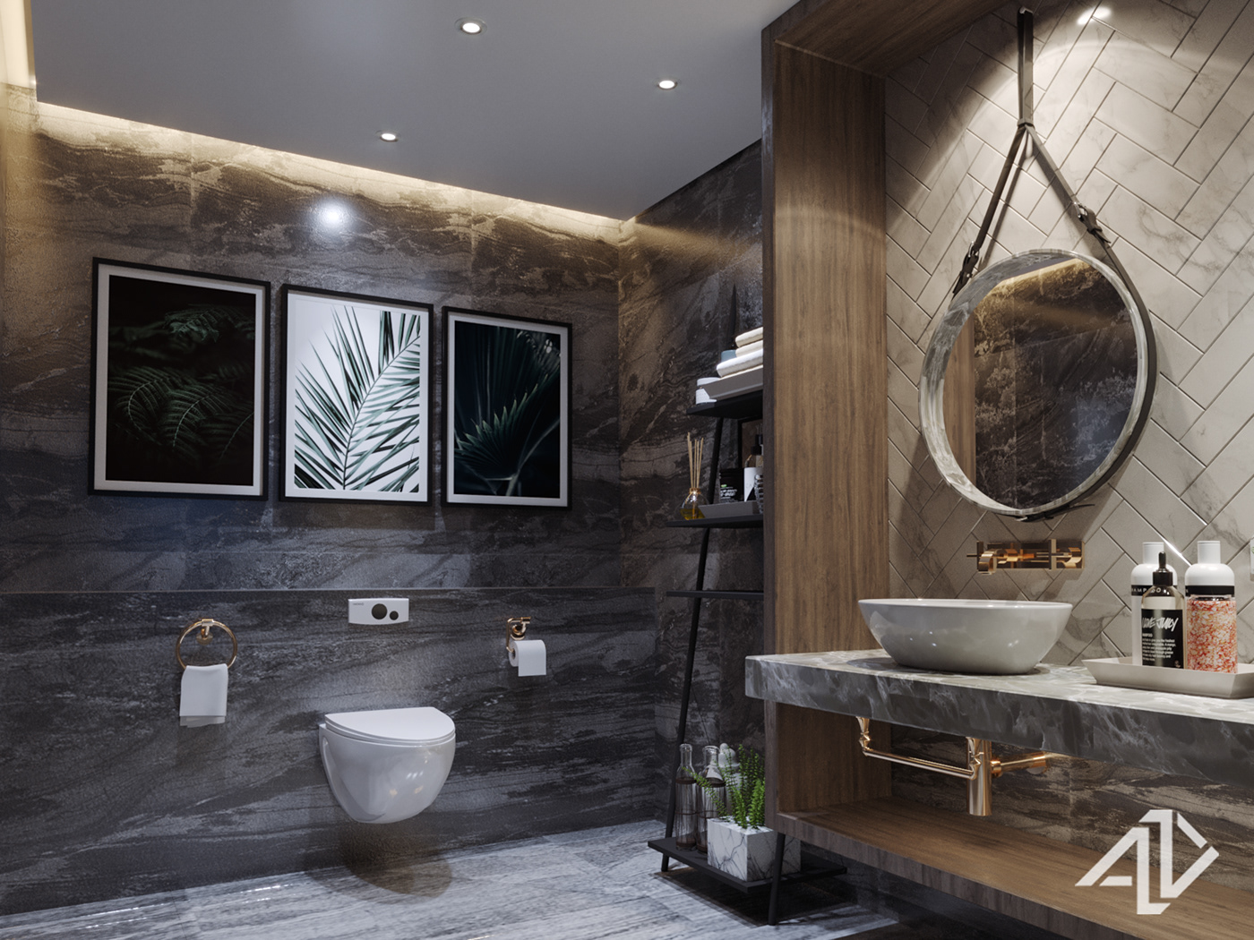 master bath rendering interior design  corona renderer moods