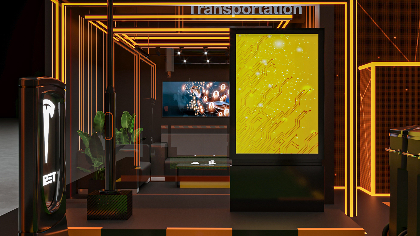 booth Exhibition Design  ict orange