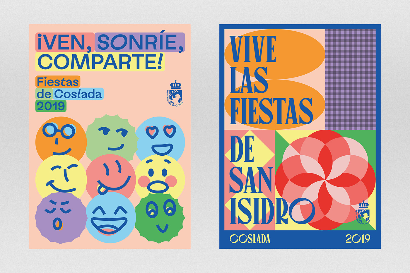 coslada madrid festivals smiley faces geometry pastel colorful smiling naive