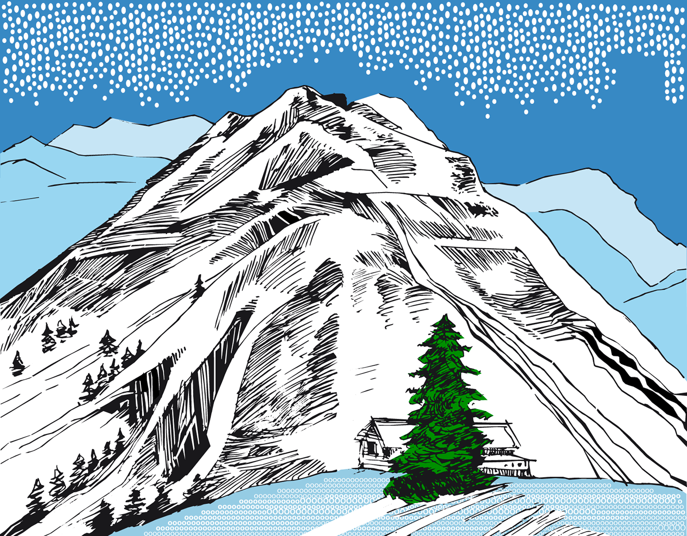 berge mountains drawings travel notes