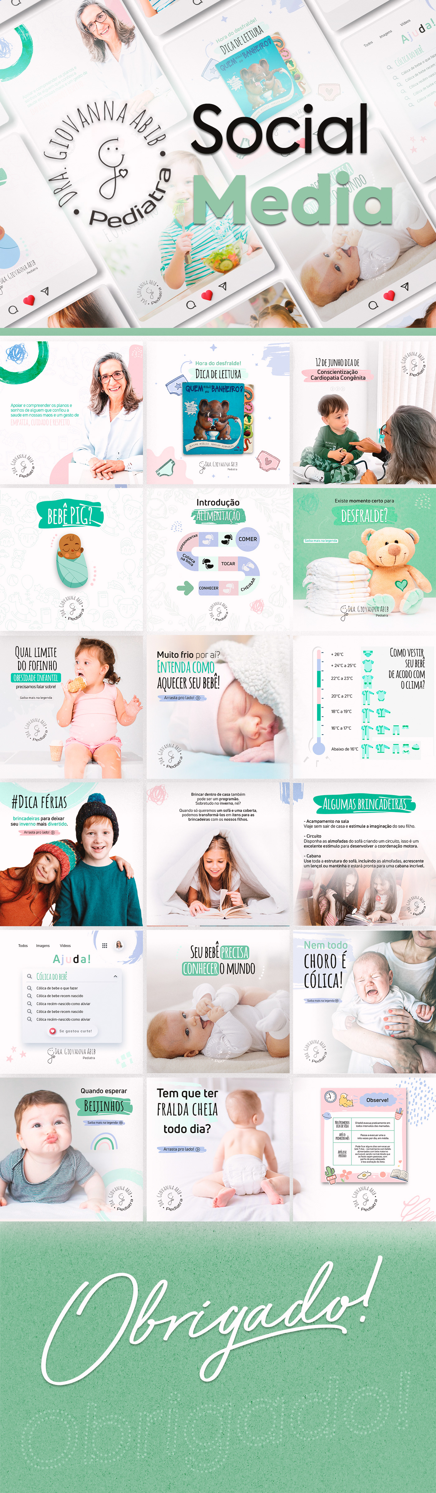 medicina clinica design gráfico Social media post hospital saúde criança portfolio medicine