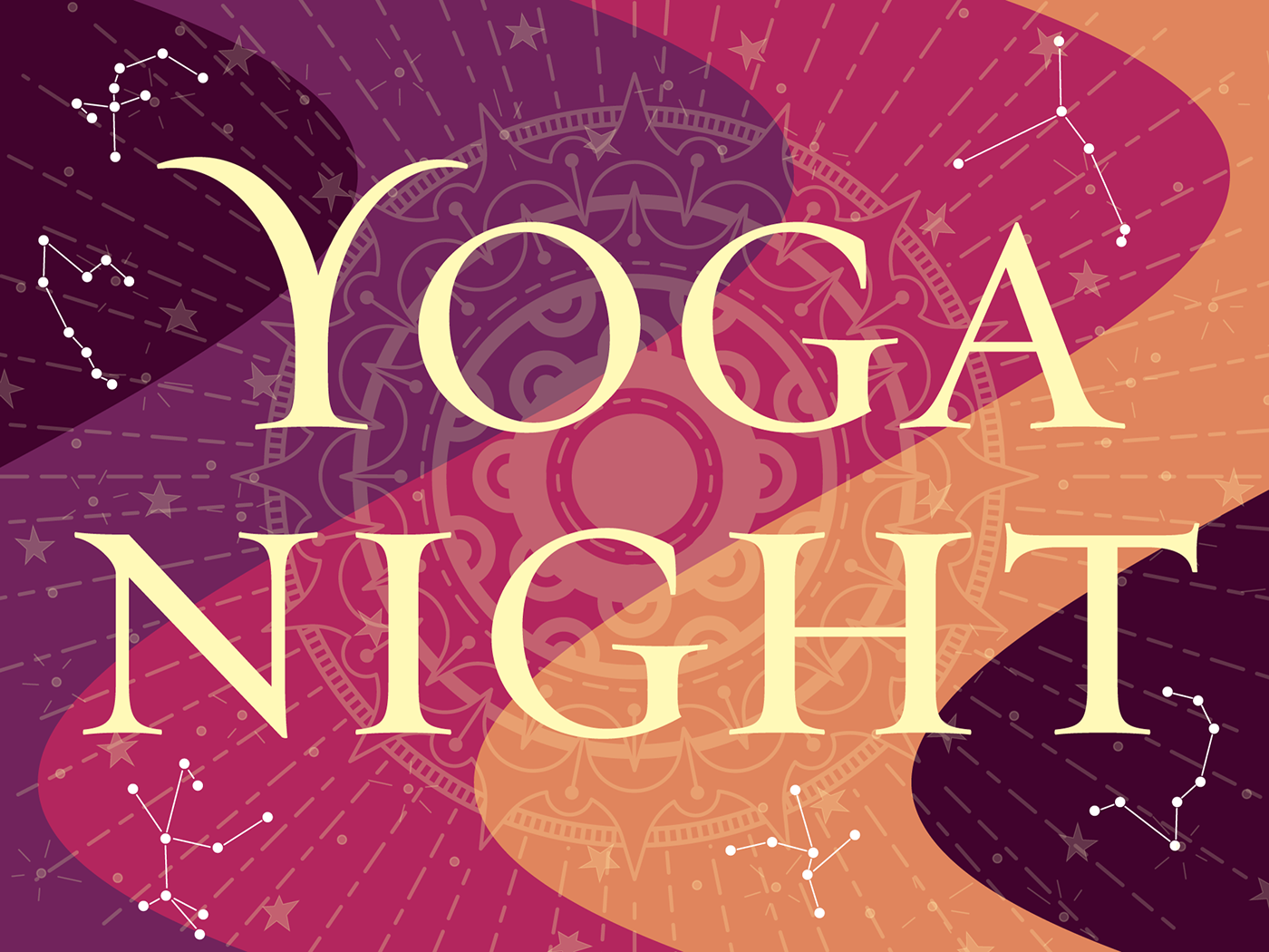 Mandala night Poses Space  stars universe Yoga
