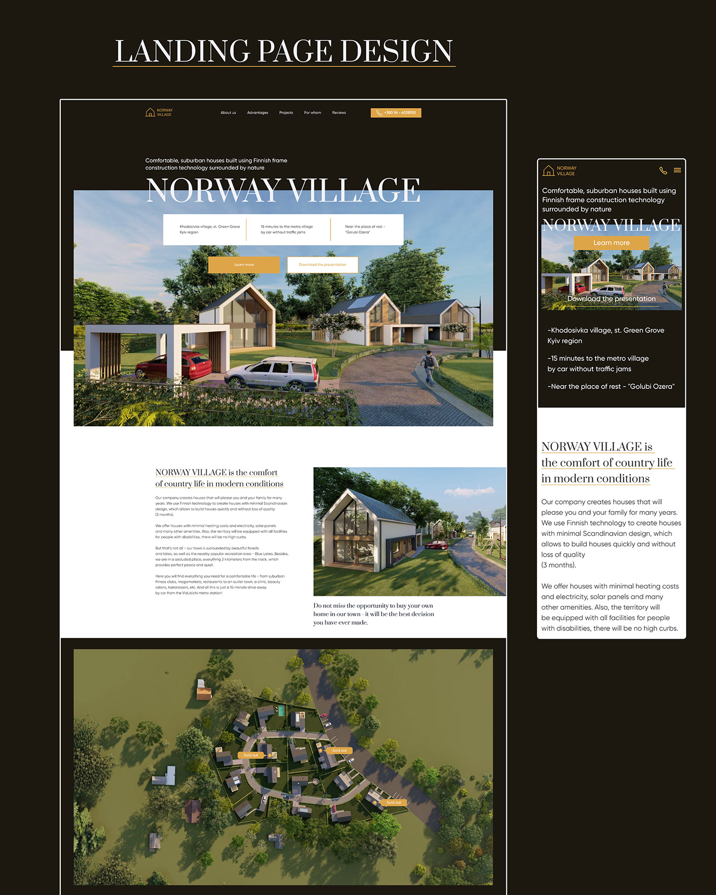 architecture building company construction company Cottage building company country houses landing page Modern Houses UxUIdesign Web Design  Website
