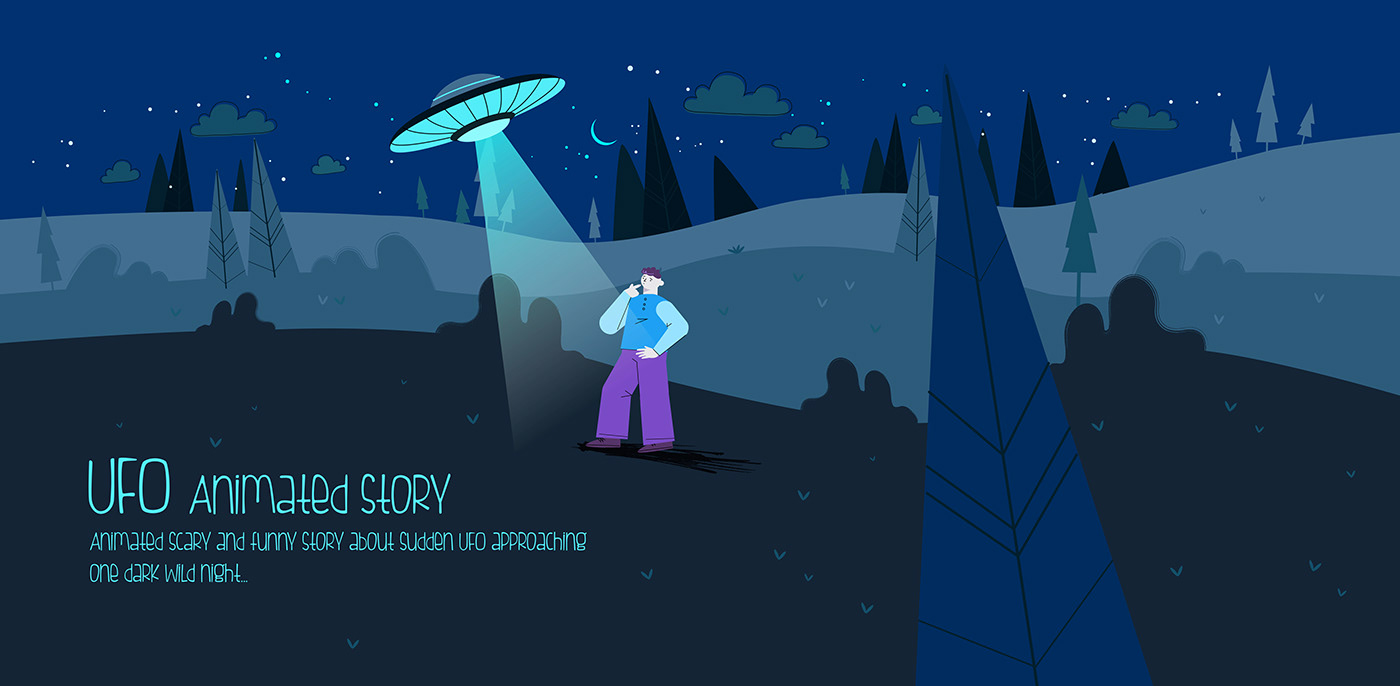 UFO Scary animation  Character design  Scifi forest sleep alien mistic motion design