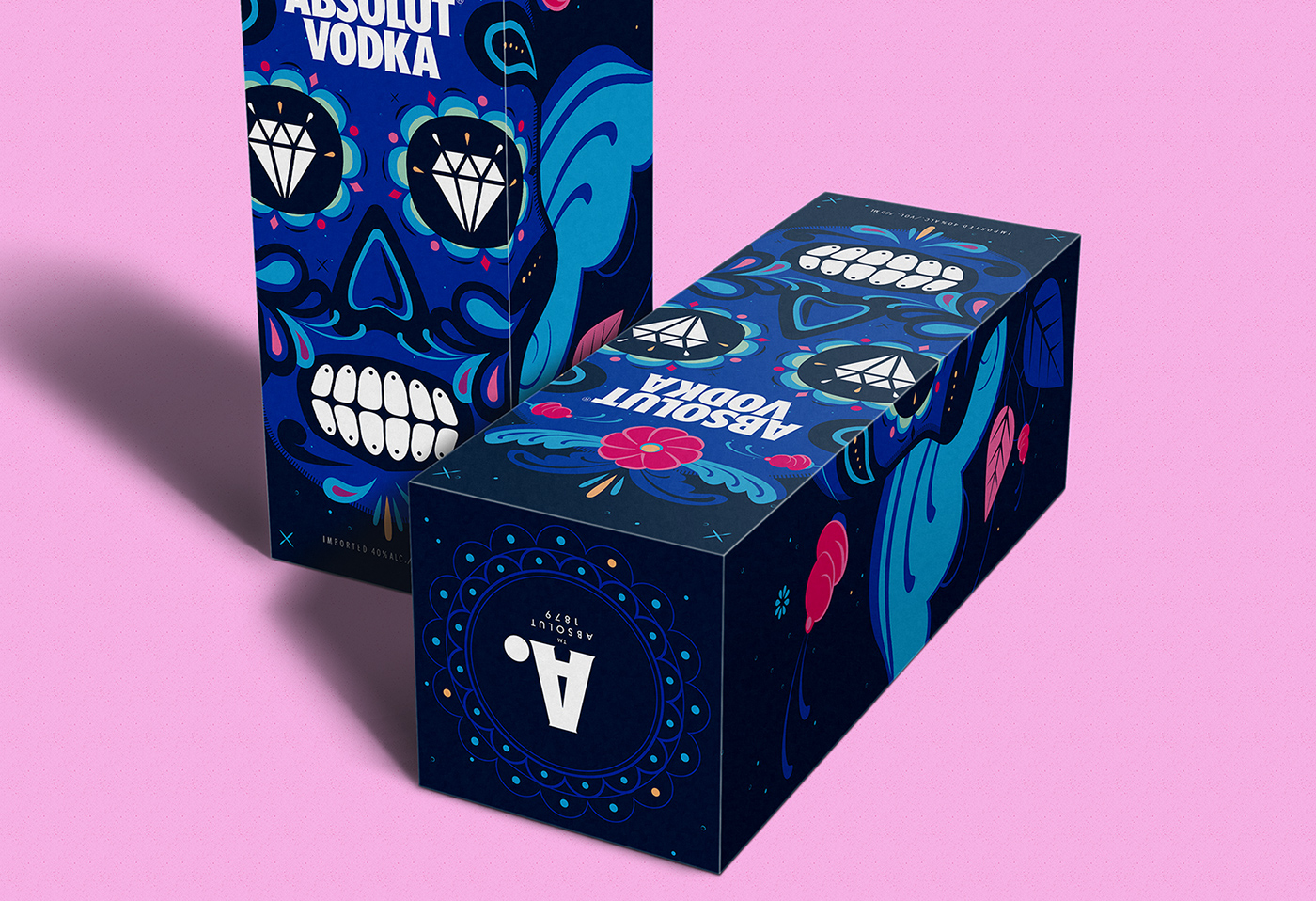 absolut Vodka Packaging Spirits Colourful  mexico Sweden Sunny at Sea sugar skull kurbits