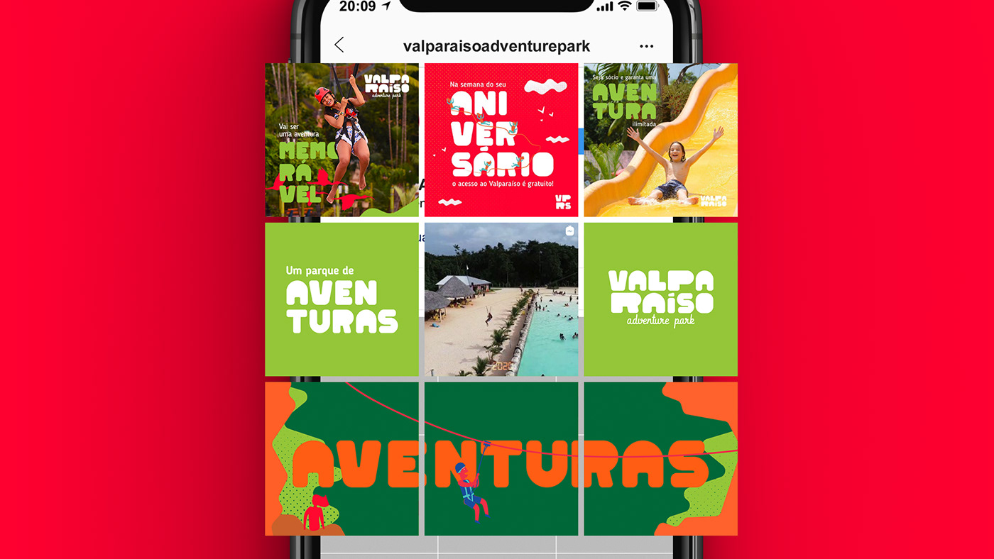 campanha publicitária lançamento marca parque de aventura Redação aventura identidade visual parque aquatico social media stickers