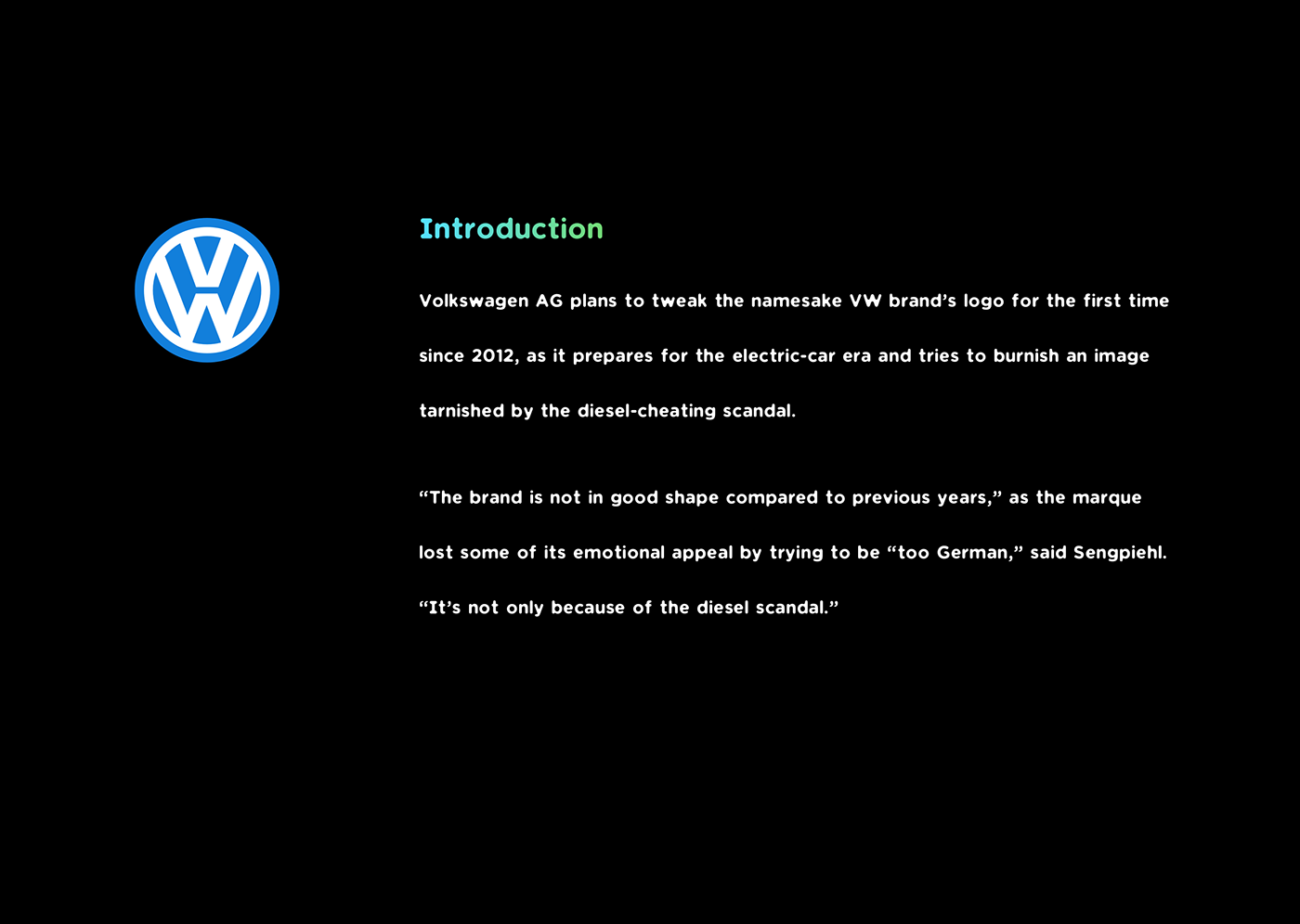 VW car brand logo colorful design rebranding