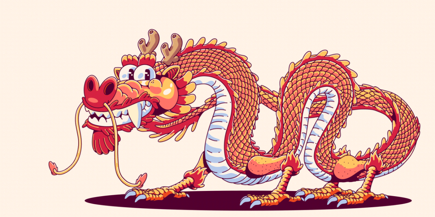 Character design  chinese new year Lunar New Year festive celebration traditional symbolic cultural element Chinese Wood Dragon