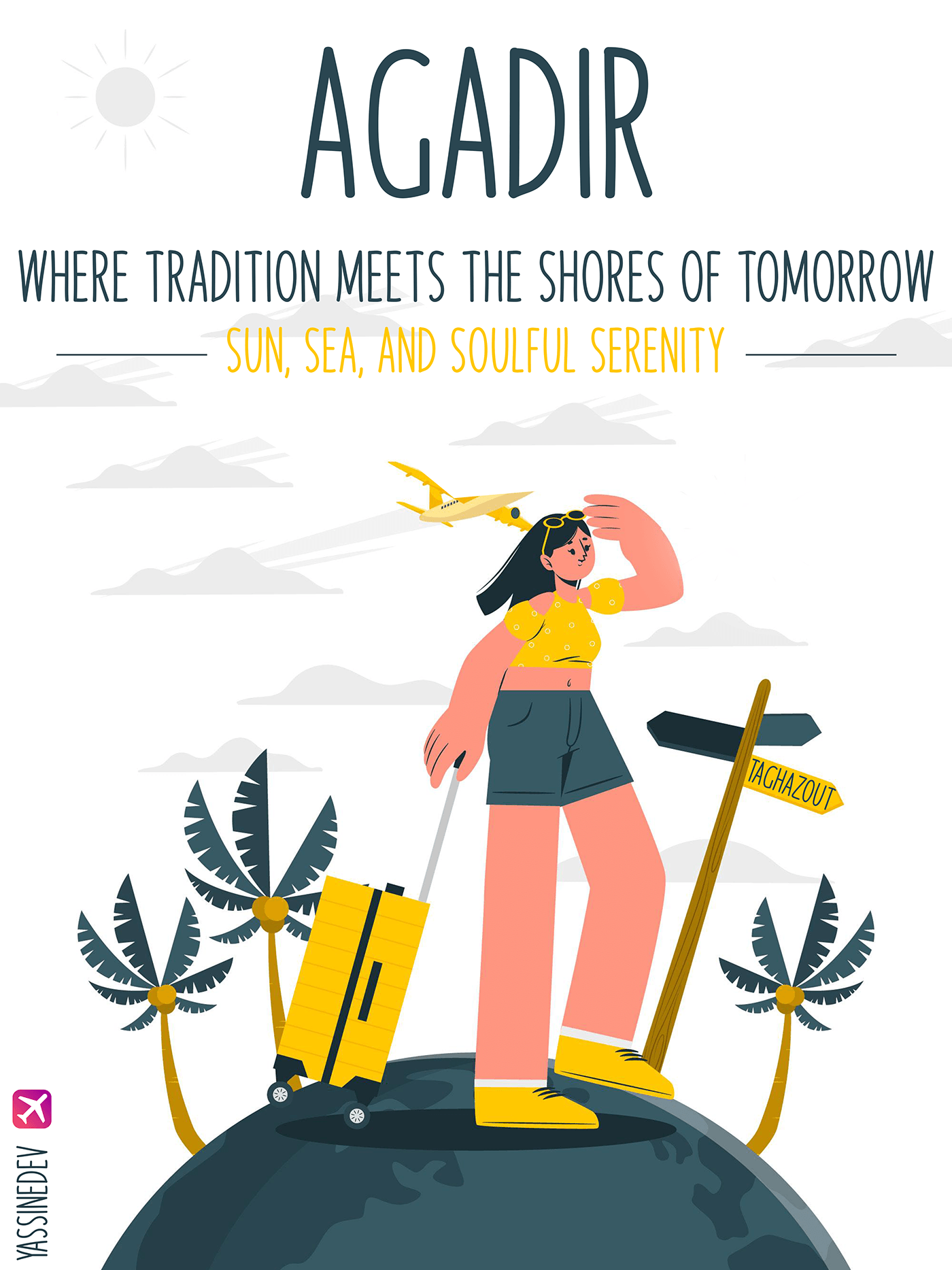Travel summer design graphic design  tour poster Agadir