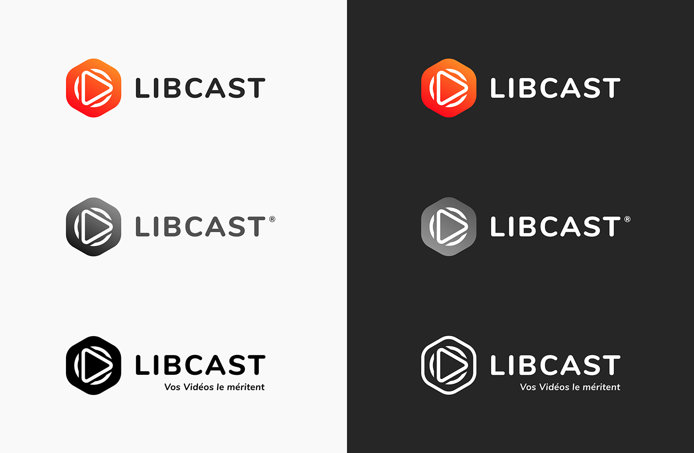 libcast Rebrand logo video player UX design marcello di giovanni gradient redesign brand