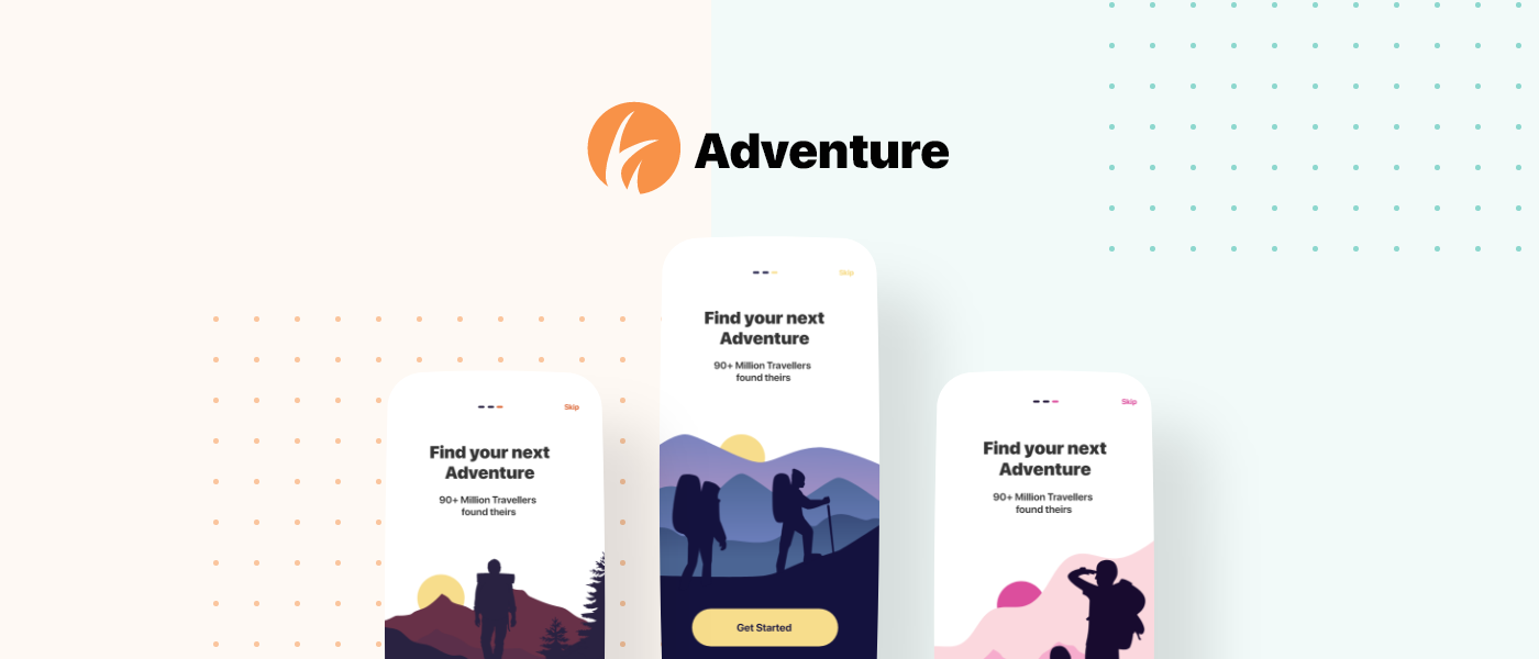 adventure app design UI ux Website template icons ILLUSTRATION  Travel