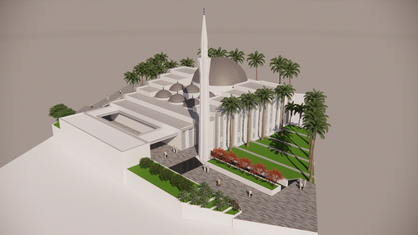 mosque exterior islamic arabic muslim modeling Render architecture