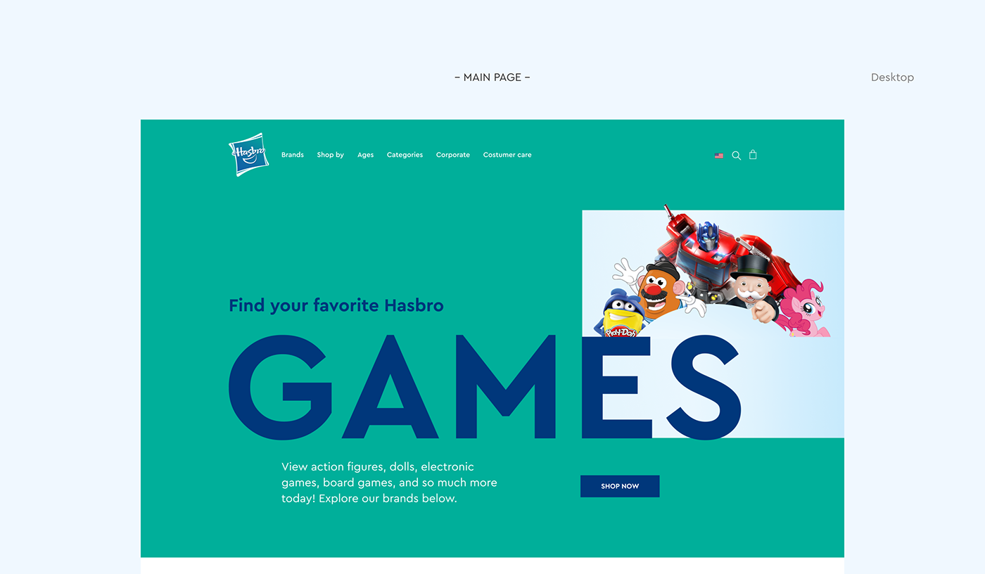 redesign UI ux Website toy concept Web game play