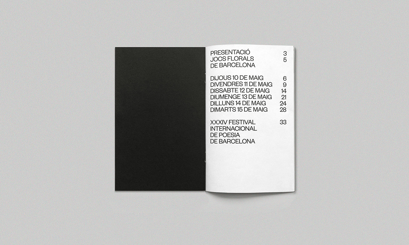 identity Poetry  barcelona Quim Pintó Montse Fabregat Minimalism typography   Black&white poster PFP