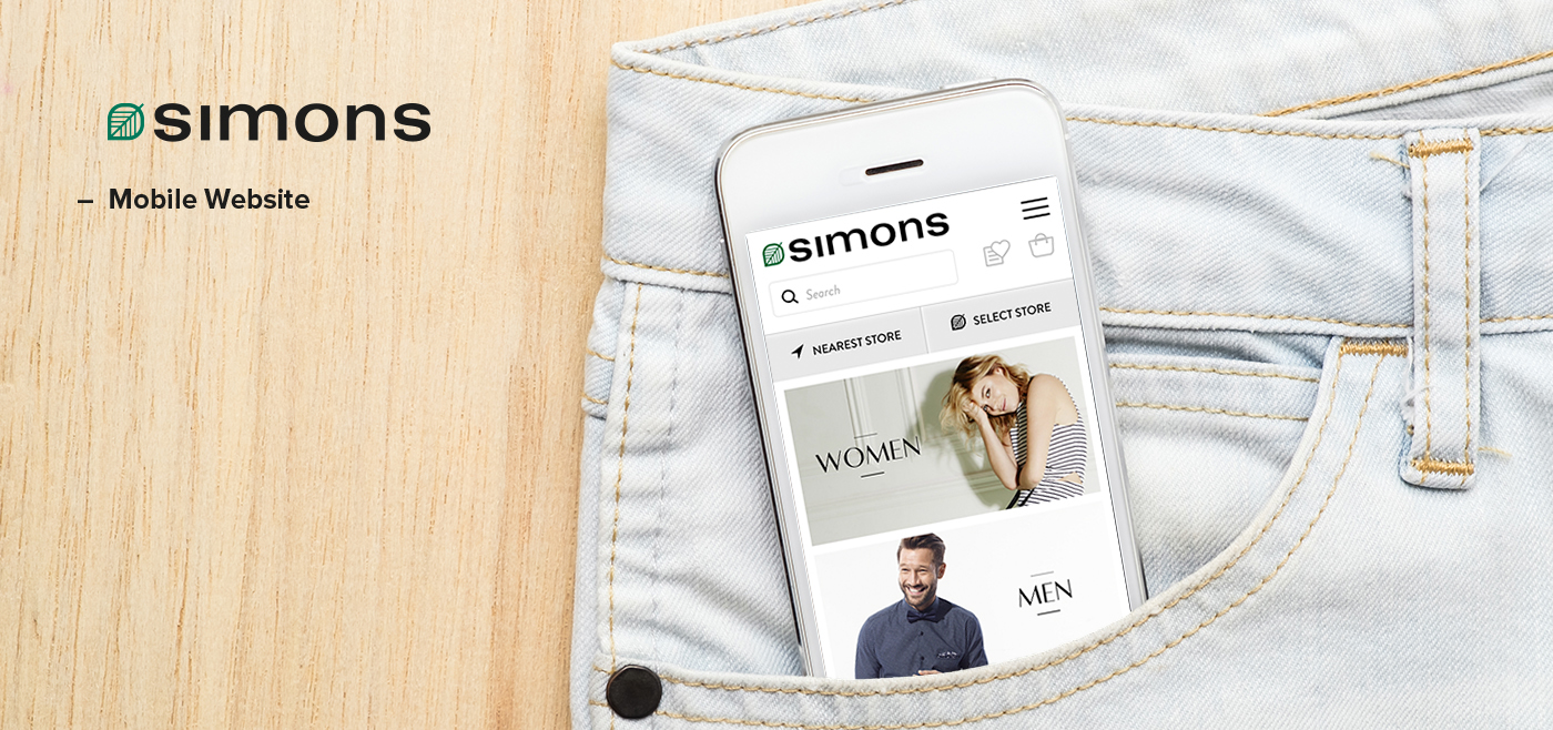 Retail Simons Quebec mobile Website icons men women home