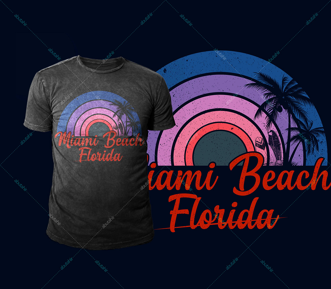 beach Beach T-shirt branding  florida miami beach t-shirt t-shirt art T-Shirt Design typography   vintage