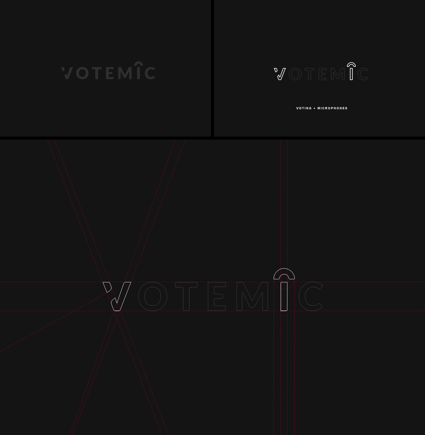 vote microphone logo branding  identity voice debate speech votemi logo process