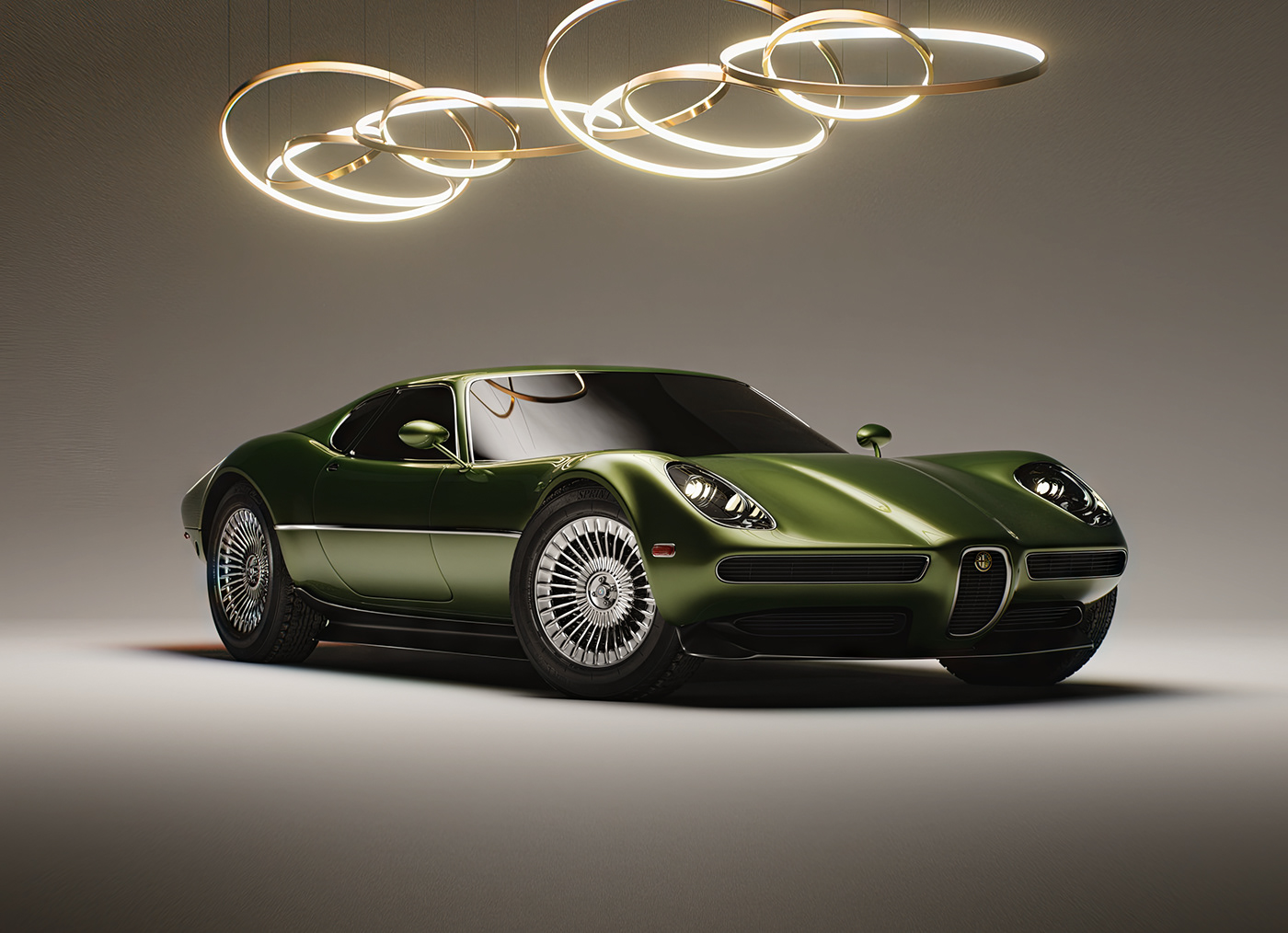 automotive   concept design CGI car 3D alfa romeo vintage cinema 4d Render