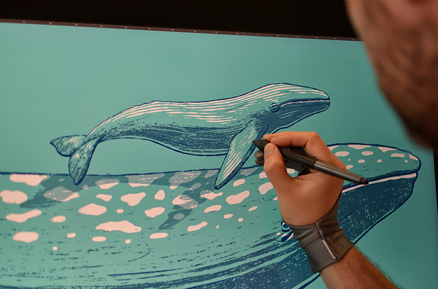 blue book cover Book Cover Design Editorial Illustration marine Ocean penguin sea Whale