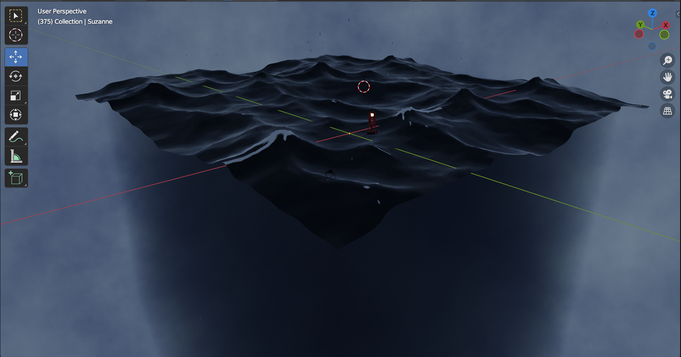 3D blender buoy Ocean storm game Environment design