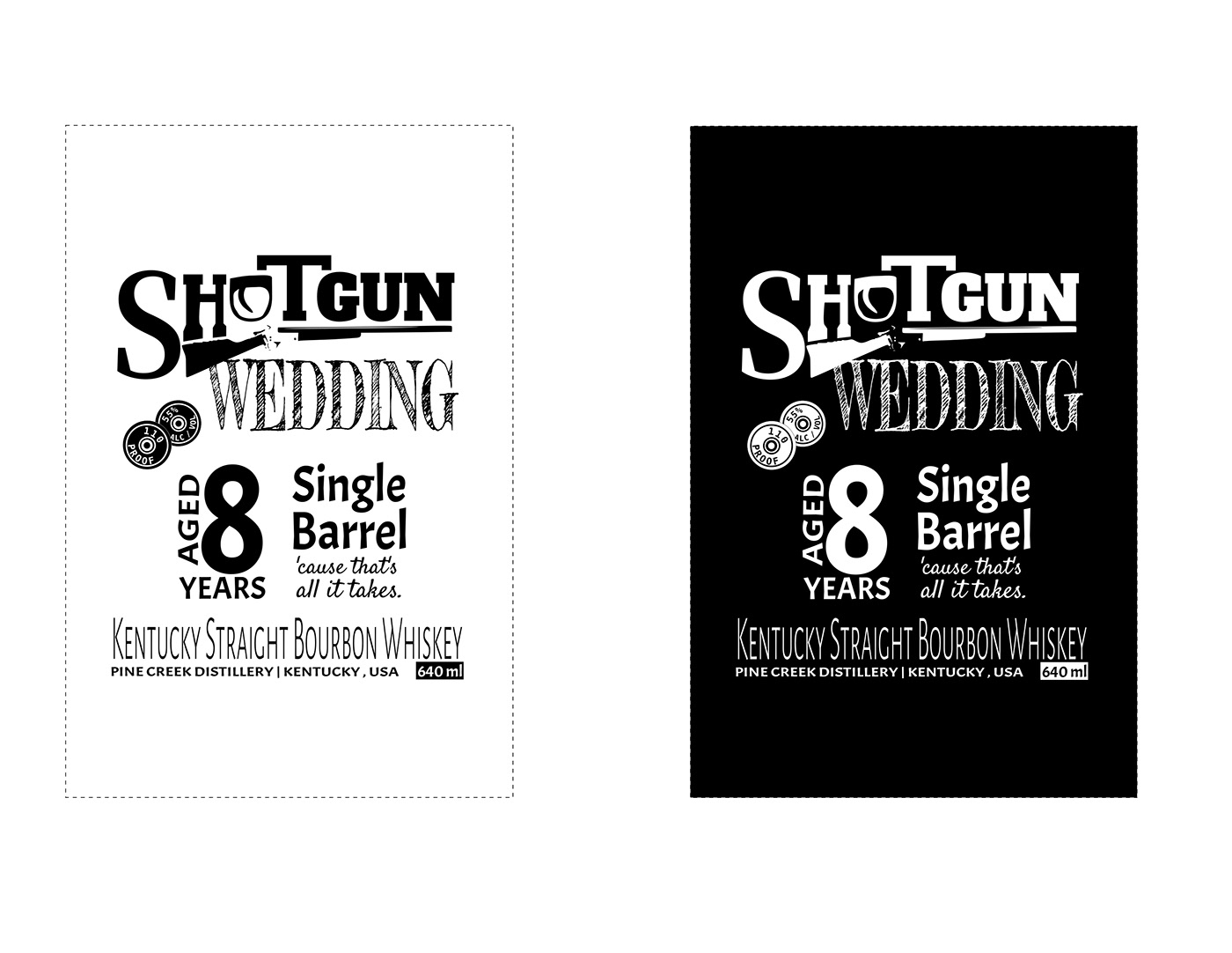 Whiskey Label logo branding  shotgun wedding alcohol